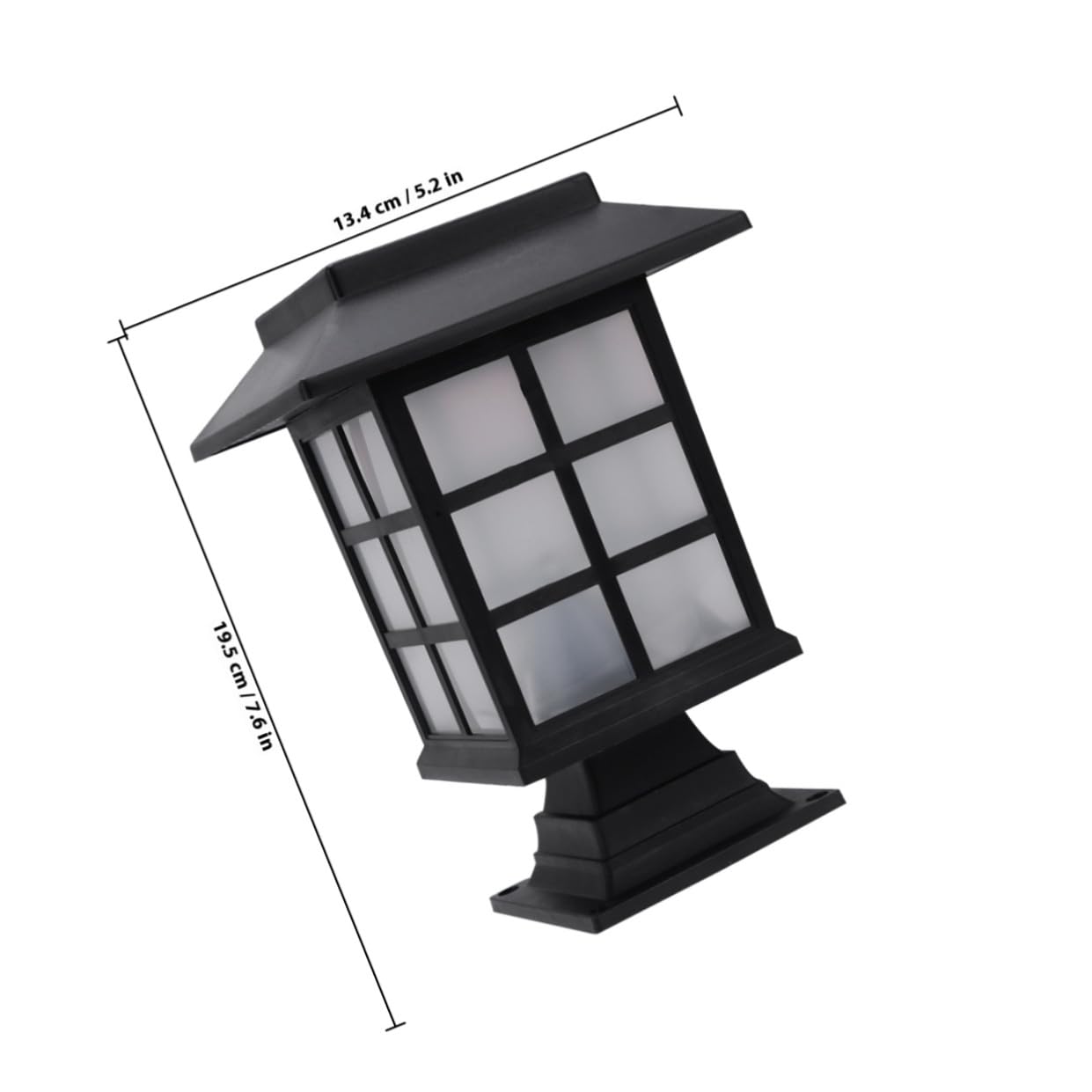 INOOMP Lampada Solare da Giardino LED per Pilastro, Nero, 2 Pezzi