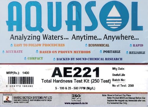 Image of Aquasol AE221 Total Hardness Test Kit 250 Tests (5-100 & 25-500 PPM (MG /L)