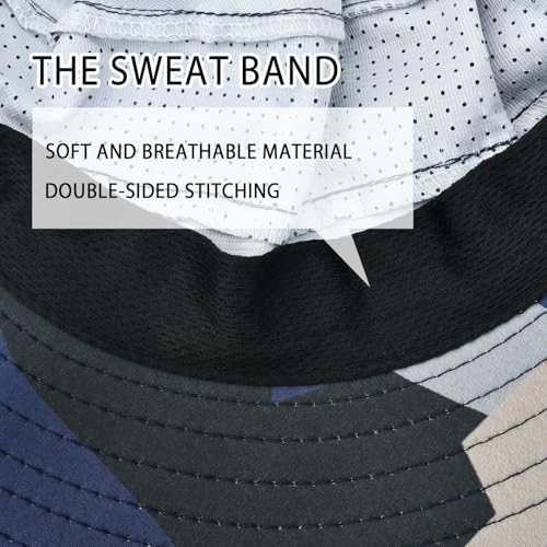 Image of Sun Hats for Men Women Fishing Hat UPF 50+ Breathable Wide Brim Bucket Hats Summer UV Protection Safari Hat with Neck Flap