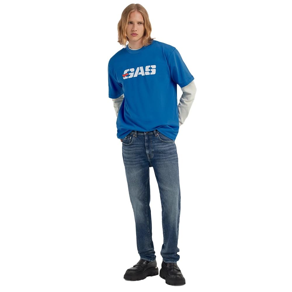 gas Jeans Uomo Albert Simple Rev Skinny Slim Fit a7521-53mm