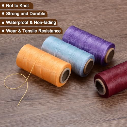 Fil ciré plat polyester violet clair 150D évite les nœuds couture - 6