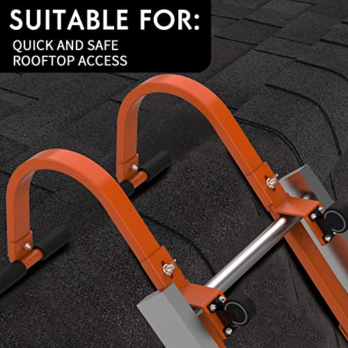 2 Pack Heavy Duty Ladder Roof Hook with Wheel Rubber Grip TBar for