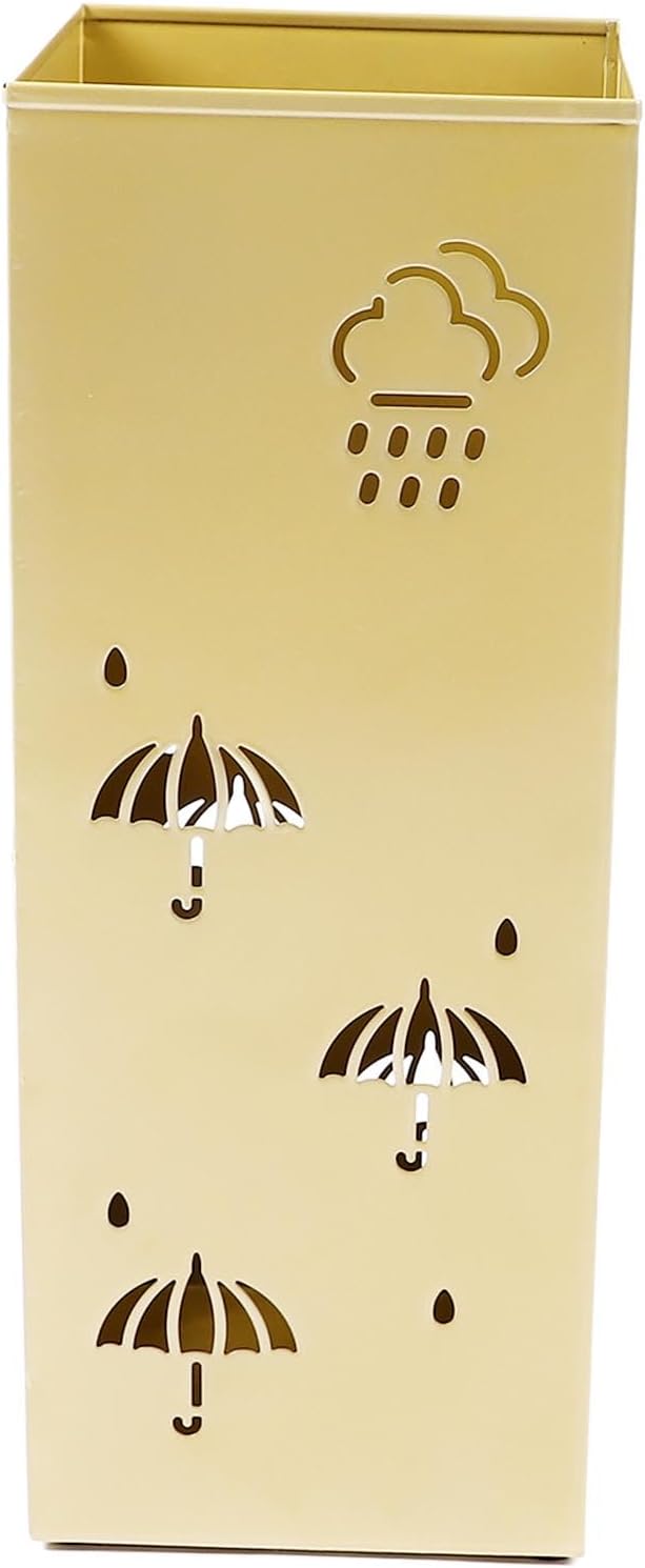 Metal Umbrella Holder, Rustproof Exquisite Auspicious Clouds Metal Umbrella Stand Hollow Design for Home for Office (Gold)
