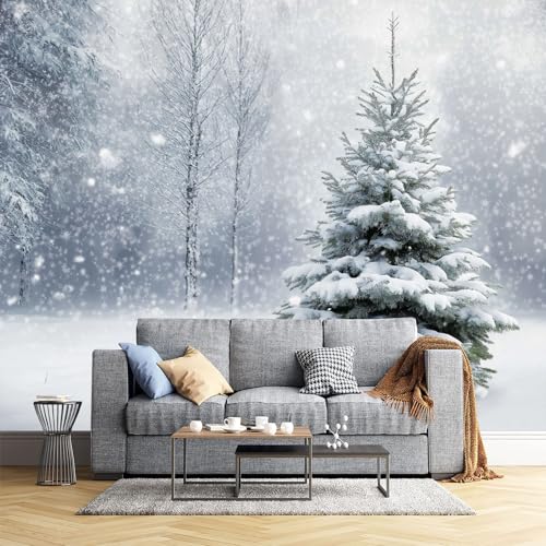 Papier peint forêt de Noël 3D panoramique moderne pour salon et chambre - 2