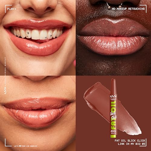 NYX Professional Makeup Lip Balm, A Hint of Colour, Infused with Oils for Long Lasting Hydration, Lightweight & Vegan Formula, Fat Oil Slick Click,Link In My Bio - Image 4