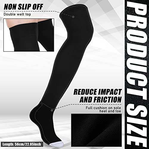 Jenaai 4 Pairs Softball Baseball Socks over the Knee High Stocking Soccer Football Socks Extra Long Stocking2