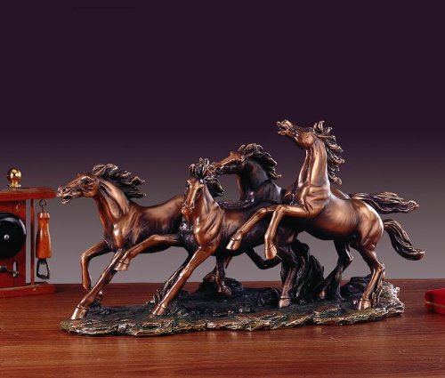 Amazon.com: Four Horses Bronze Finished Statue - Sculpture : Home