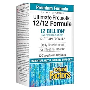 Natural Factors, Ultimate Probiotic 12/12 Formula, Supplement to Support Digestive & Immune Health, 12 Billion CFU, 120 capsules (120 servings)