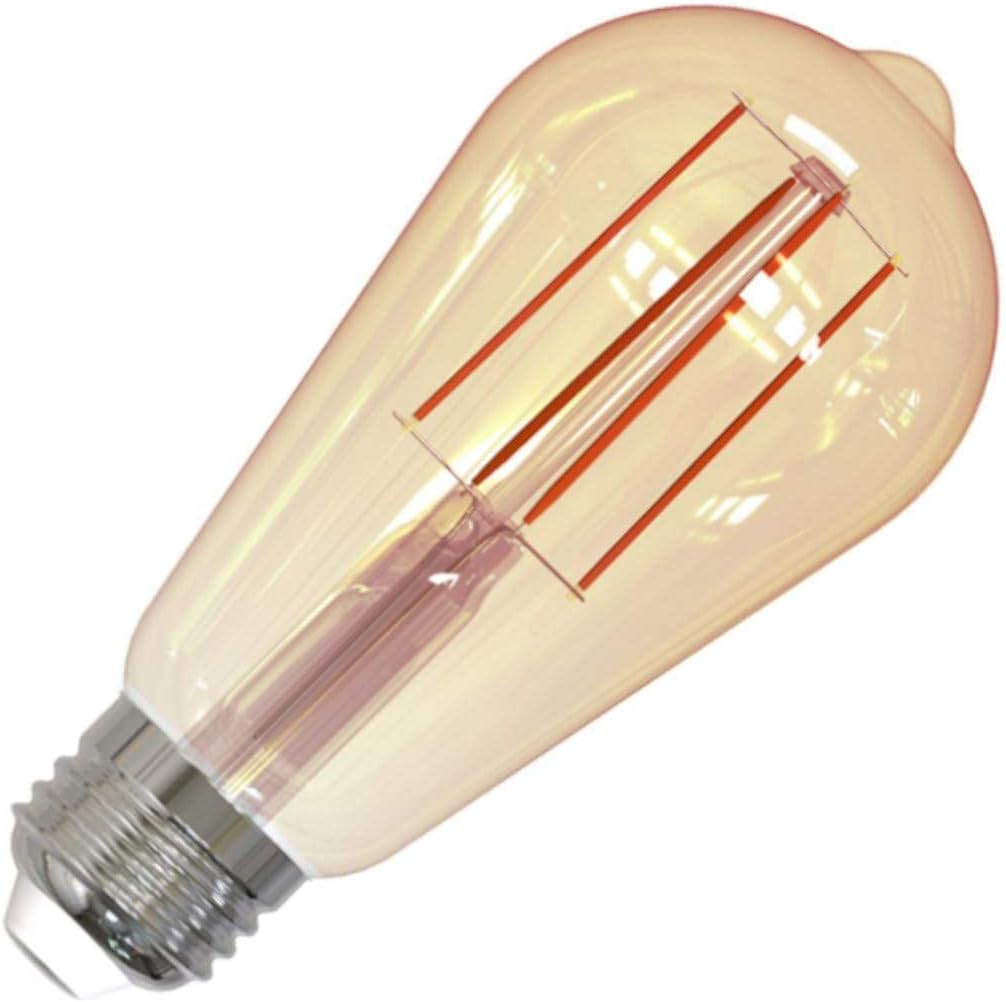 7W LED ST18 2100K FILAMENT NOSTALGIC E26 FULLY COMPATIBLE DIMMING_Item #776909_Ordering Code LED7ST18/21K/FIL-NOS/3_UPC 739698769097_Technical Specifications Item # 776909 Watts 7 Bulb Type ST18 Base E26 Volts 120 Finish/Description Antique Beam Angle (°)