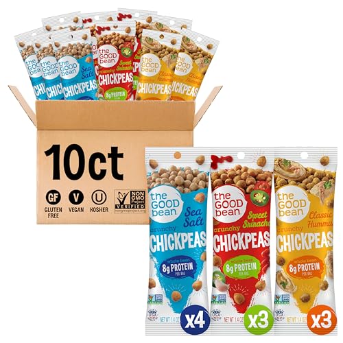 The Good Bean Crunchy Chickpeas - Variety Pack, 10 snack bags