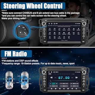 【2+64GB】 Car Stereo for Chevy Silverado GMC Sierra Yukon 2007-2013, Android 13 Touch Screen Radio Replacement with GPS Navigation CarPlay Android Auto Multimedia Video Player