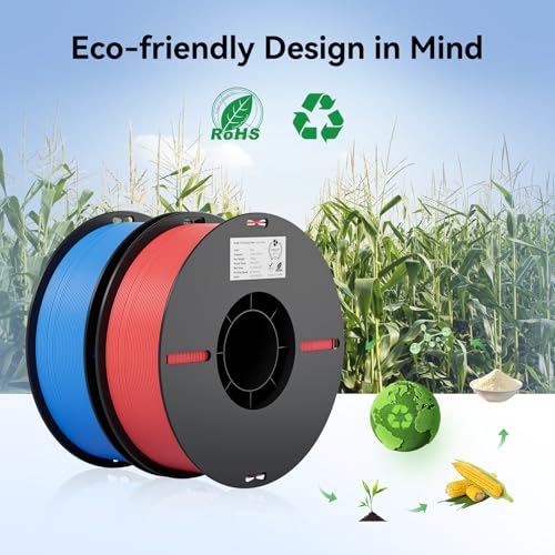 Image of Creality 3D Printer Filament 1.75mm 4KG, PLA Filament Bulk + /- 0.02mm, 4 Pack 1kg Spool(2.2lbs) 3D Printing Filament Fits for Most FDM 3D Printers, Black White Blue Red