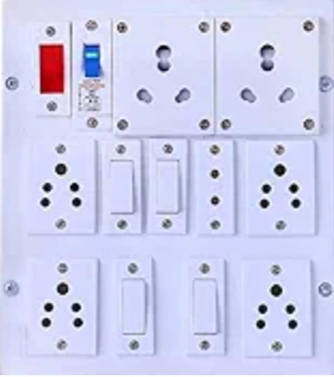 Mr.BAHUL Anchor Assembled Board Contains 6 Sockets(5 Amp), 1 Sockets(13 Amp), 3 Anchor Switch(5 Amp) with 4 Metre Chord Surge Protector (White)-image-47
