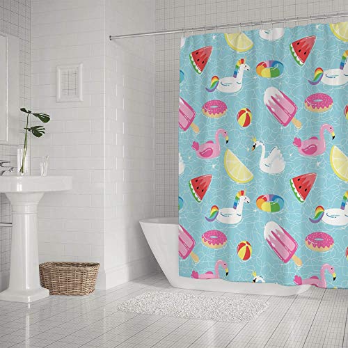 Rideau de douche lavable style cartoon moderne avec crochets - 3