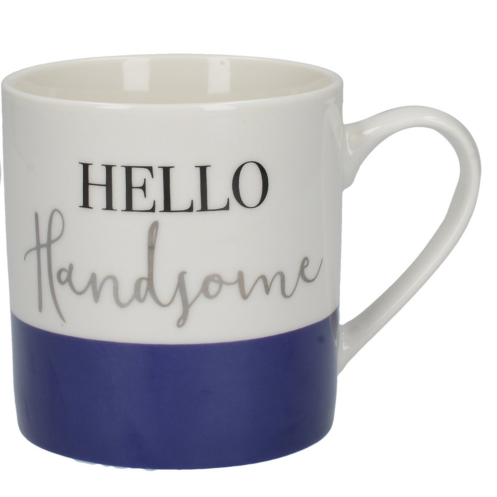 Creative Tops Set Di 2 Tazze In Porcellana Ava & I - 'Hello Handsome' E 'Hello Beautiful', 300 Ml, Regalo Per Coppie - 2