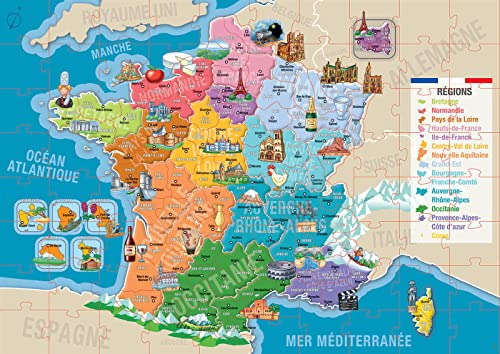 Puzzle Éducatif 150 Pièces Découvrez les Départements et Régions de France Neuf - vue 6