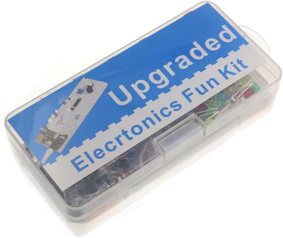 Electronic Starter Kit for Breadboard Prototyping – 830-Point Solderless Breadboard, Power Module (≤9V), 65 Jumper Wires, Diodes, Transistors, ICs, Capacitors,