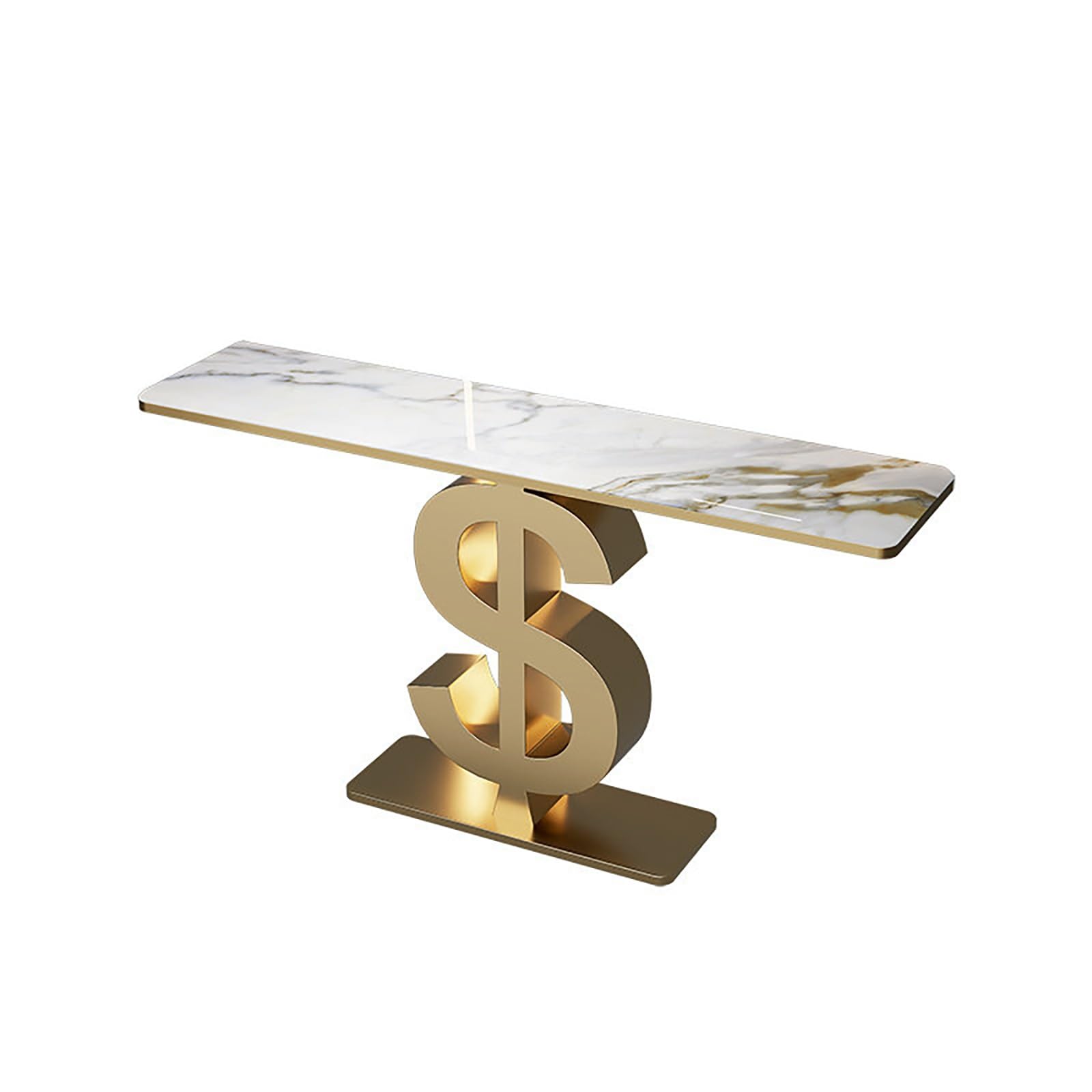 Mesa consola extra larga de entrada estrecha recibidor pasillo base metal