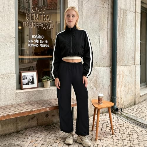 Cargo Pants Women Baggy Parachute Hiking Pants with 4 Pockets - image 3