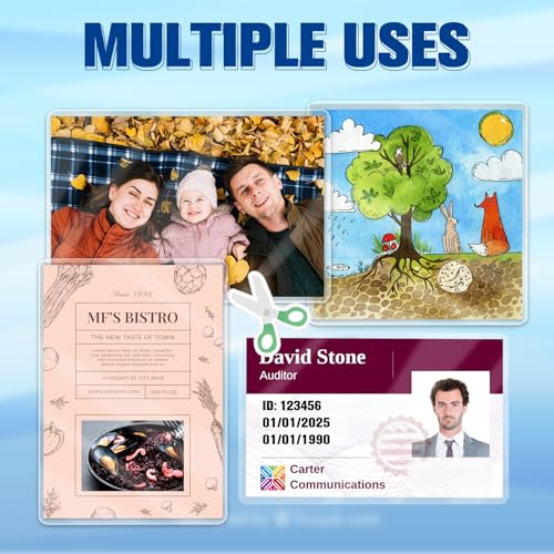 Image of 200 Pack 5mil 3 inchx5 inch Thermal Laminating Pouches Badge Laminate Pouches Clear Laminated Luggage Tags Printable Laminator Pouches for Business Permits Cards (200, 3 inchx5 inch-5mil)