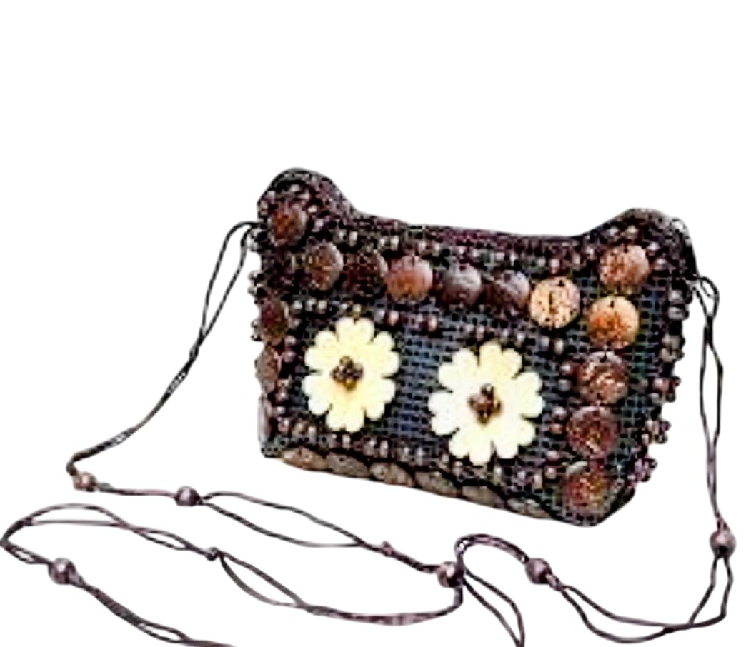 napp mall Handcrafted Coconut Shell wooden Sling bag for Women|Crossbody Purse Handmade Natural Style Hanging Bag Ladies Purse girls sling bag girls designer purse mobile purse-picture-47