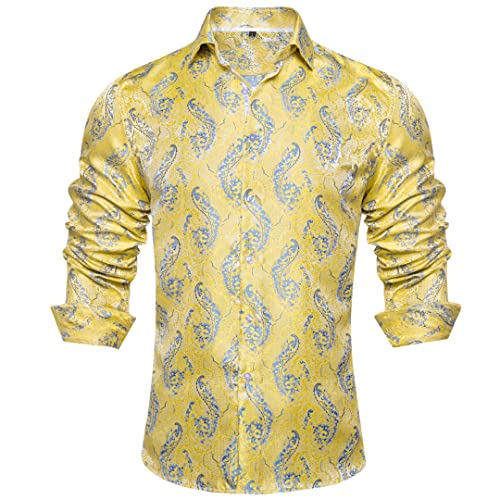 Camisa de seda de cachemira azul y negra para hombre, para boda, fiesta, satén, manga larga, vestido de esmoquin, Cyc 2014, XXX Large