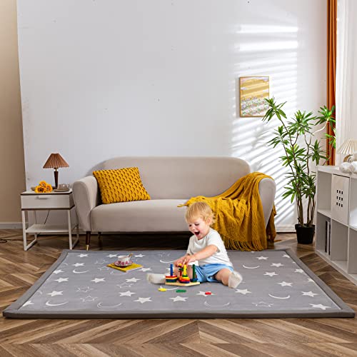 ERINGOGO Krabbeldecke Rund 100cm - Weiche Spielmatte Für Babys