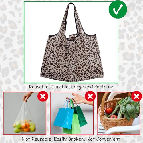 FenFang Einkaufstasche Faltbar Groß, Einkaufsbeutel Stoff Wiederverwendbare, Mehrwegtasche Faltbare Tasche Leichte Schnelltrocknend für Einkauf Reise Ausflug, 56 X 67 cm (Khaki)