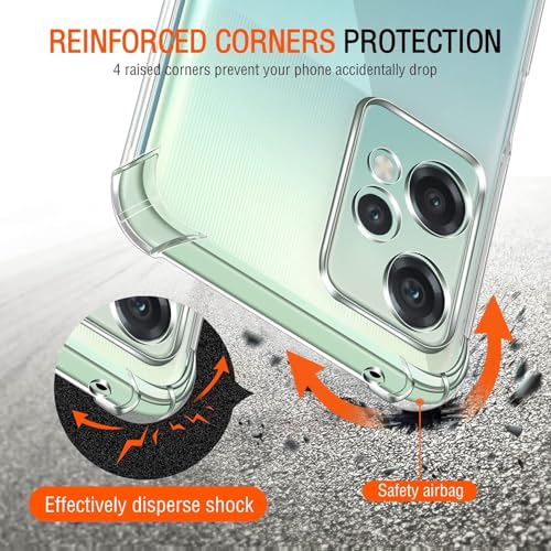 Image of Lustree Back Cover Transparent Case Compatible with OnePlus Nord CE 2 Lite 5G | Clear TPU Shockproof Case with Four Corner Protection & Raised Camera Guard | Slim Protective Cover