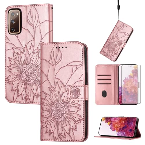 Housse Fleurie Samsung S20 FE Or Rose : Design Floral et Protection Intégrale