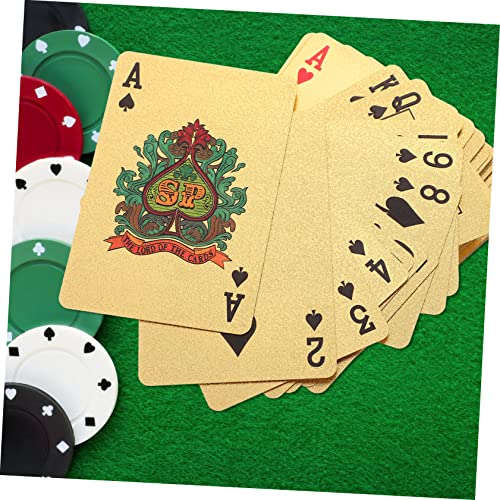 Abaodam 3stücke Goldene Pokerkarten Wasserdichtes Kartenspiel Für Partys Langlebig Für Bridge Poker Und Mehr Für Gesellige Zusammenkünfte Und Unterhaltung – Bild 4