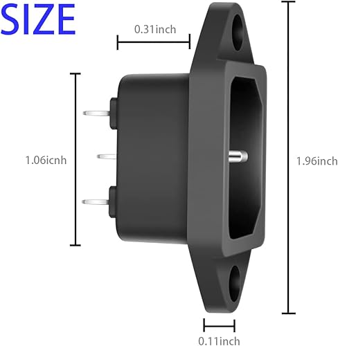 Miniatura 5 de JUNAHAA MXR - Adaptador de enchufe para montaje en panel, 4 unidades, CA 250 V, 10 A, IEC 320 C14, conector de alimentación de enchufe de