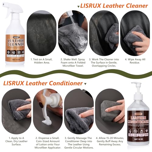 LISRUX Leather Cleaner & Conditioner Kit