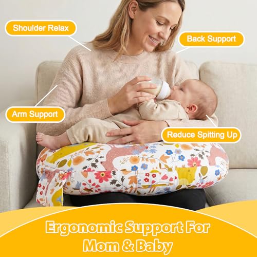 Image of x-vesolje Plus Size Nursing Pillow Wider Support, Breastfeeding Pillow with Adjustable Strap Fit All Body Type, Ergonomic Breast Feeding Pillow, Baby Feeding Pillow for Mom- Max Size /Jungle