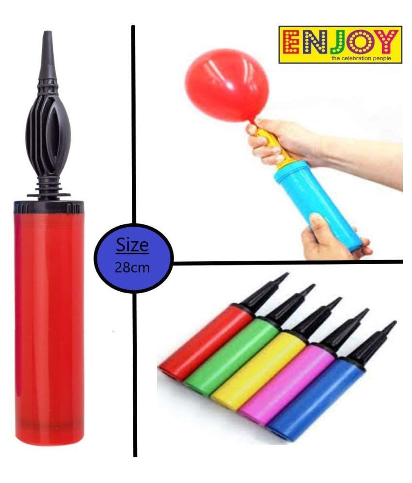 APOLLINE INDIA® Pack of 2 Hand Held Balloon Air Pump Inflator Festive Event Wedding Birthday Party - (Any Random Colour Will Be Sent) 1