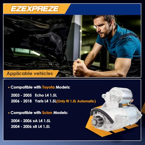 Image of Ezexpreze 17842 New Starter for Scion XA XB 1.5L 2004-2006, for Toyota Echo 1.5L 2003-2005, for Yaris 1.5L 2006-2018 (Only for auto), OE#410-52274 428000-0020 428000-0021 428000-0022 428000-0023