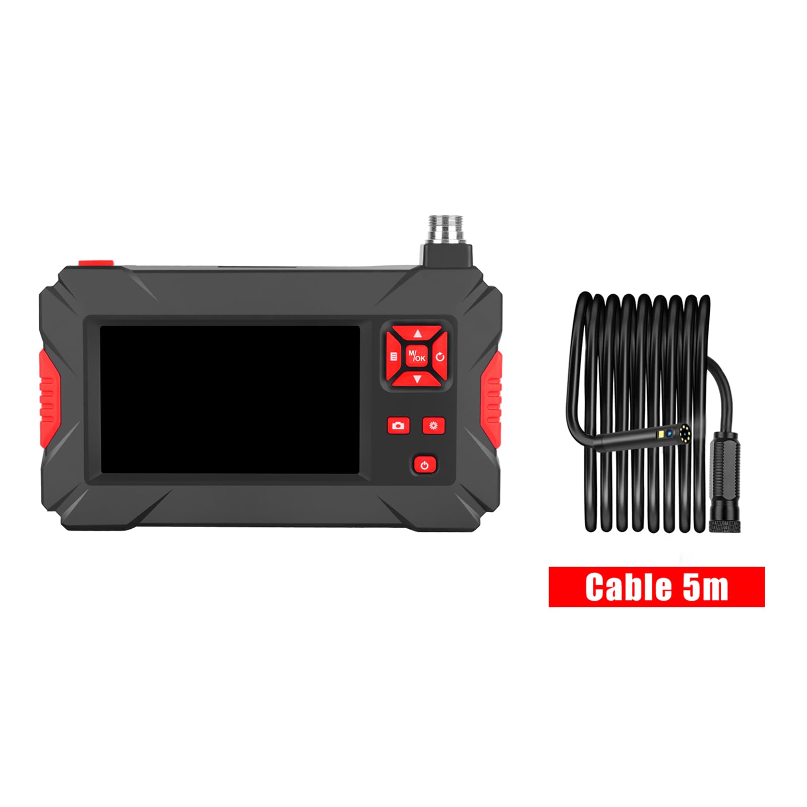 Shkalacar Przemysłowa kamera endoskopowa inspekcyjna z 8 mm wodoodporną podwójną kamerą IP68, wyświetlacz LCD 4,3", 8 + 1 diod LED, przewód stały 5 m, do rurociągów przemysłowych
