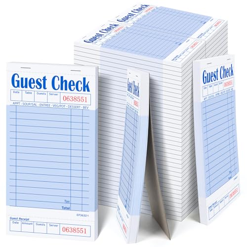 DGBDPACK Guest Check Pads for Servers (Blue-72 pads), 50 Sheets/Pad