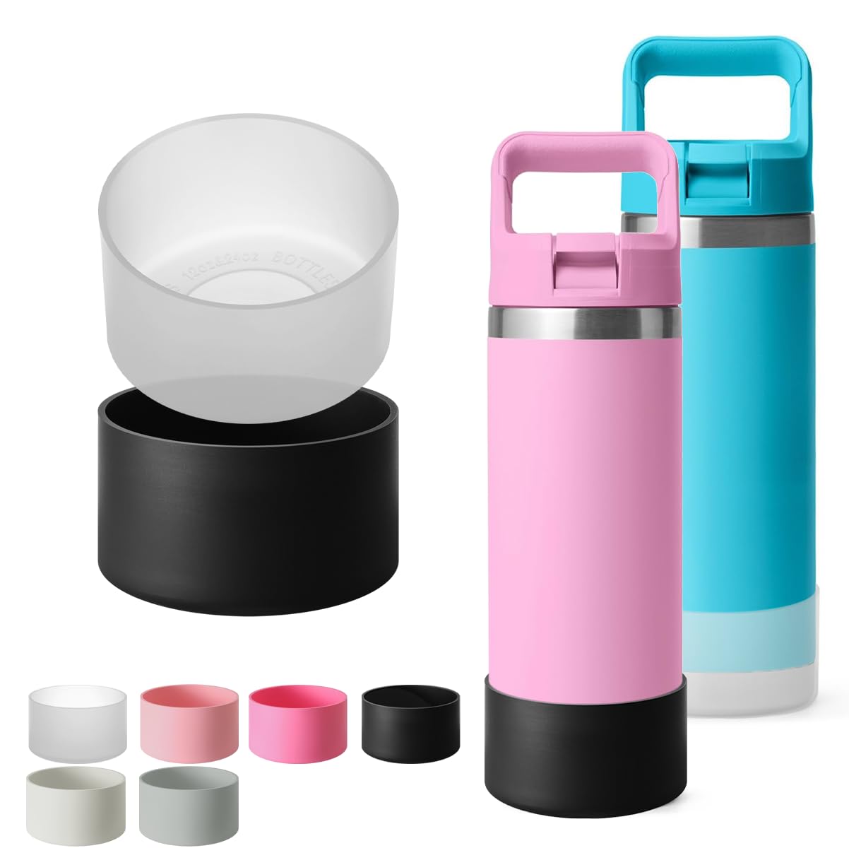 Neabuler 2 Pcs Silicone Protective Boot for Yeti 12/18 oz Bottle, 20/30 oz Tumbler, 20/25/30/35 oz Mug, Anti-Scratch, Anti-Deformation Bottom