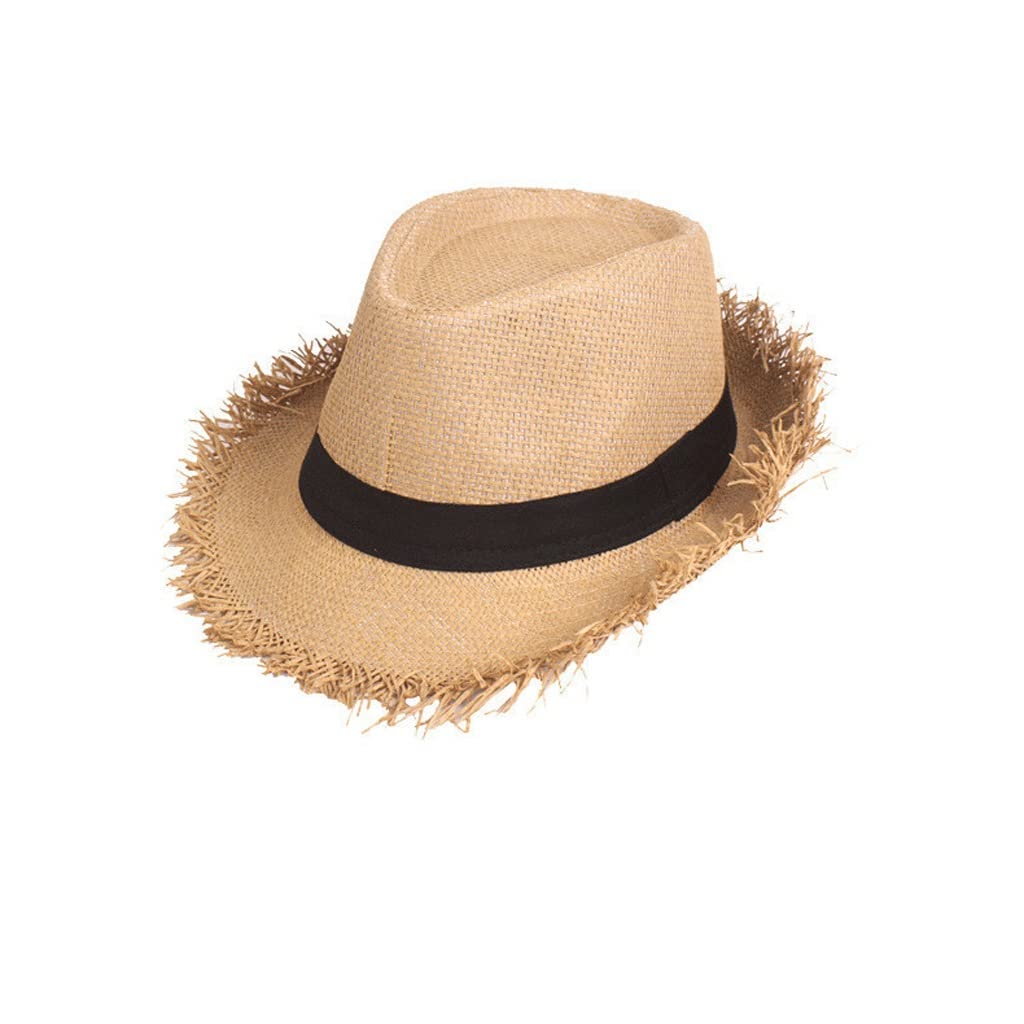 Men Beach Men Summer Panama Cap Invention Trilby Fedora Hat Male Hat Male Protection UV Brimero Sombrero (Color: A, Tamaño: 56-58 cm)