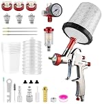 R500 LVLP Air Spray Gun with 10 PCS 650ML Disposable Paint Cups, 1.3/1.5/1.7mm Nozzles & Air Regulator Automotive R500 Paint Gun Sprayer for Car Painting (1.3/1.5/1.7mm Nozzles)