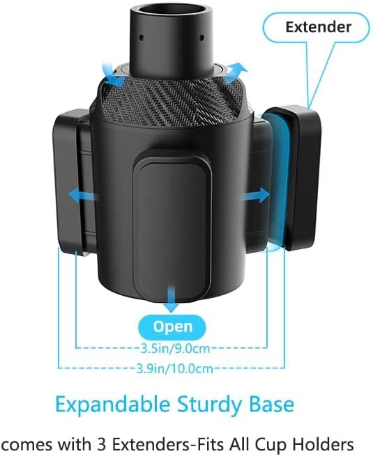 Miniatura 7 de Adaptador expansor de portavasos para automóvil, extensor de portavasos con brazo y base ajustables, universal compatible con Yeti Ramblers14-46oz,