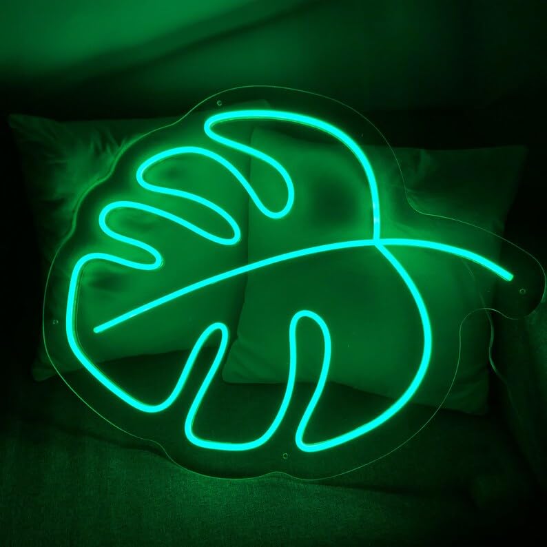 Miniatura 4 de Monstera Leaf LED Neon Sign, Custom Neon Sign Led Sign for Bedroom Room Home Yard Bar Party Wall Decor Neon Wall Art Cute Neon Sign Yard Neon Sign