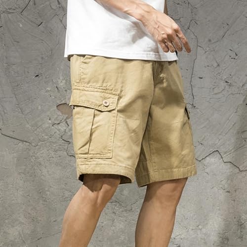 Image of Men's Summer Outdoor Shorts Quick Dry Cargo Casual Work Hiking Shorts Summer Knee Length Pants with Pockets