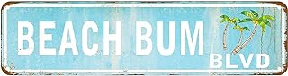 snowsun Metal Sign Beach Bum Blvd Vintage Signs Retro Tin Signs Aluminum Sign for Bedroom Kitchen Garden Wall Pub Club Cof...
