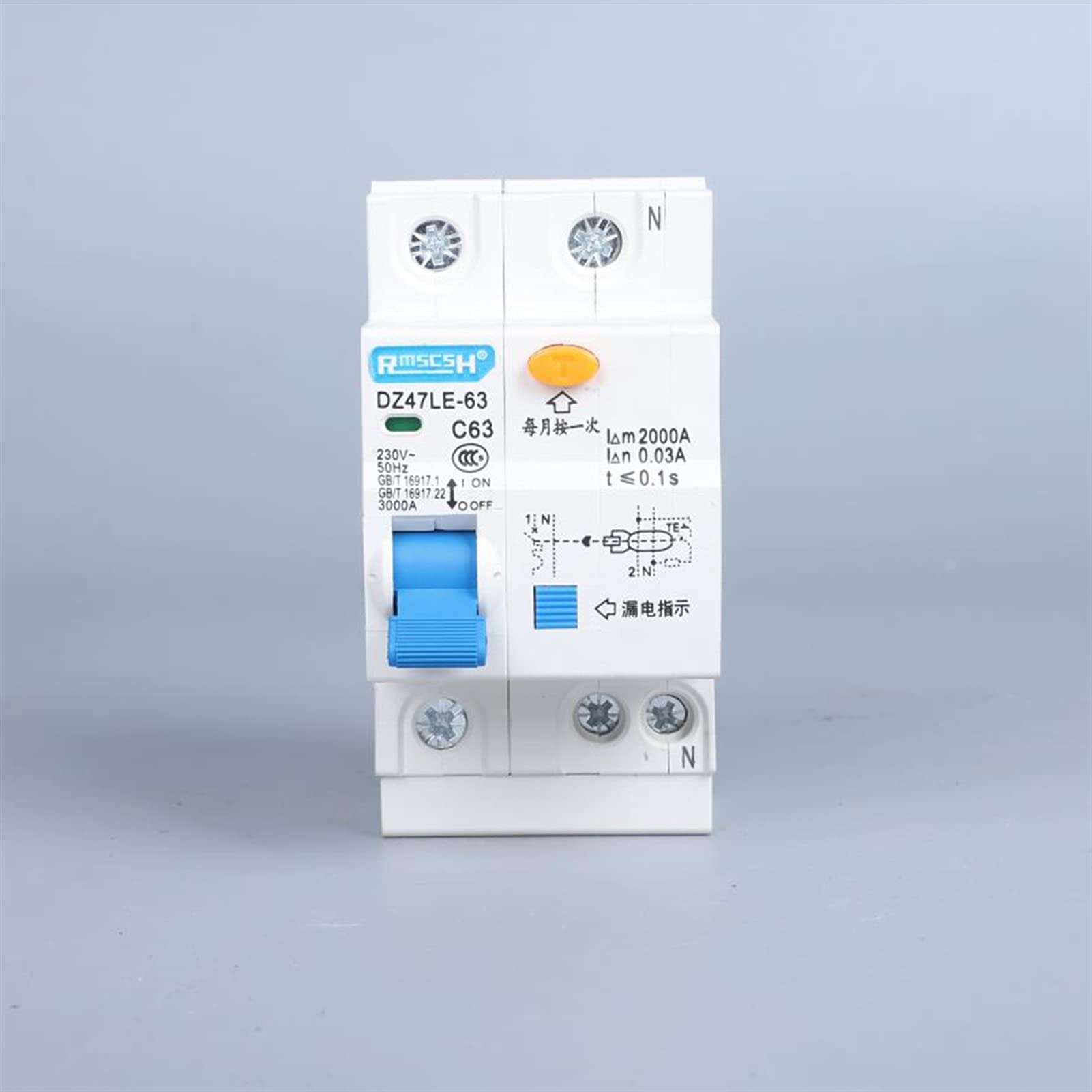 Wyłącznik różnicowoprądowy zasilany wyciekiem ochronny DZ47LE RCBO RCCB MCB RCD 16A 20A 25A 32A 40A 50A (16a,3)
