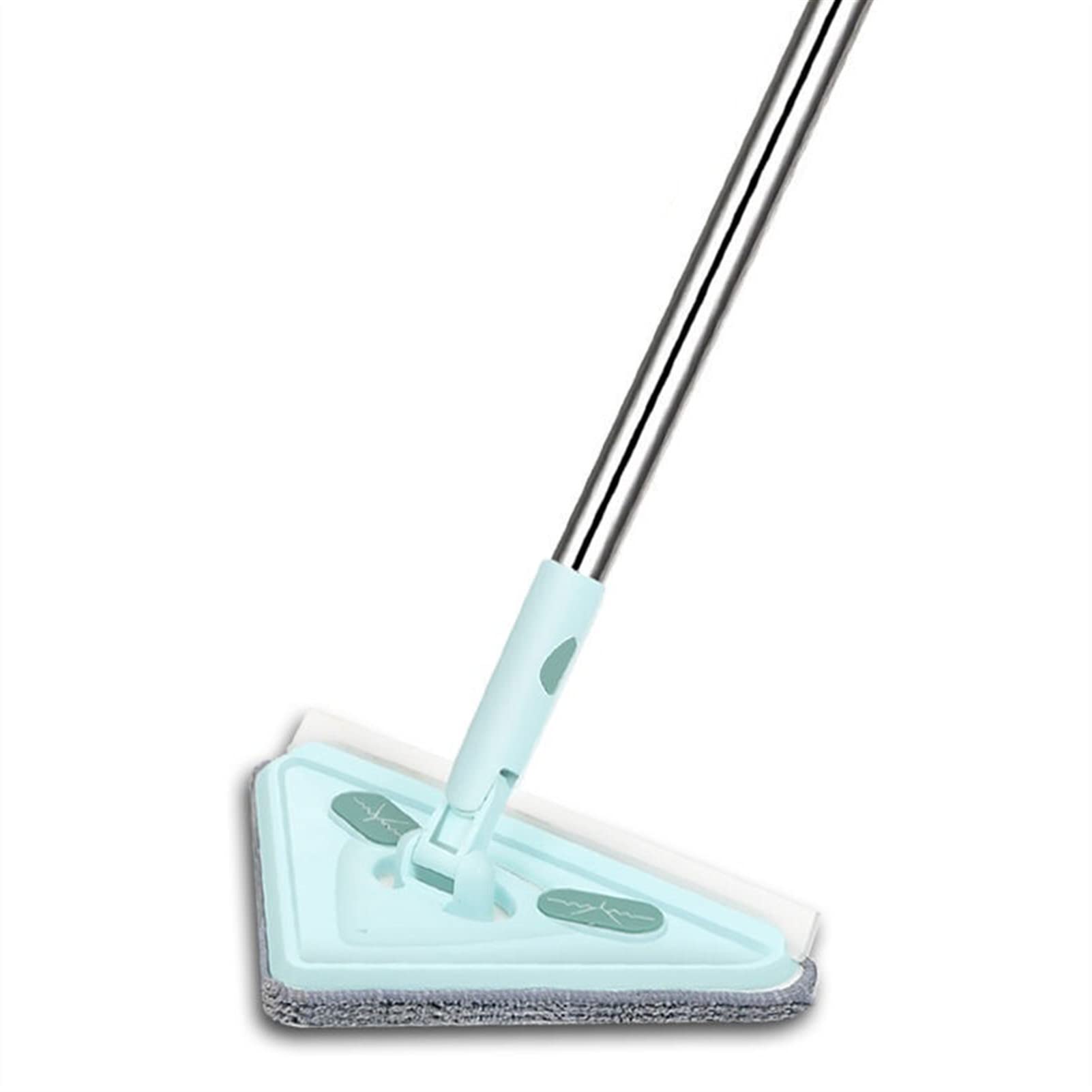 Herramienta de limpiador de ventanas con mango de largo alcance extensible y cabezas triangulares 4 almohadillas de microfibra reutilizables lavables lavables MOP de limpieza de hogares multifuncional
