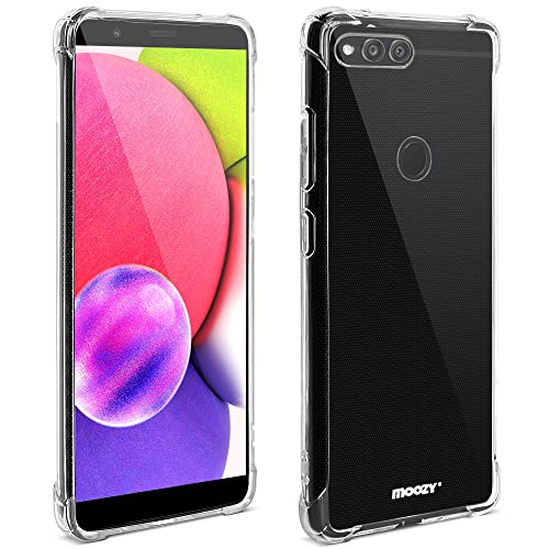 Moozy Funda Silicona Antigolpes para Huawei Honor 7X - Transparente Crystal Clear TPU Case Cover...