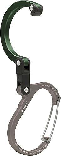 Miniatura 2 de GEAR AID HEROCLIP Mosquetón Clip y gancho (pequeño) para bolso, cochecito y mochila, verde bosque