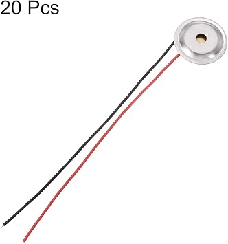 sourcing map 20Pcs Piezoelectric Discs 12mm Acoustic Pickup Transducer Microphones Trigger Buzzer Drum Guitar with Aluminum Shell